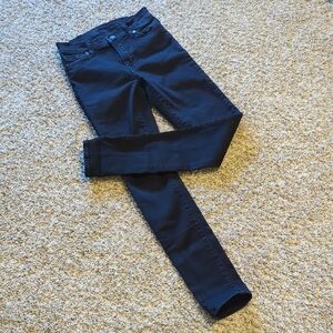 7 For All Mankind Gwenevere High Waist Skinny Jeans Dark Rinse Blue 25